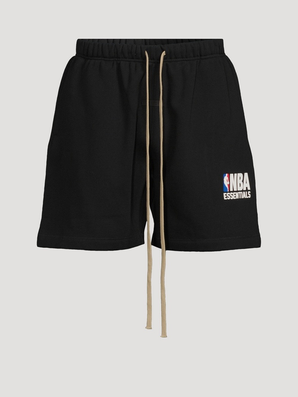 Snob Essentials Black NBA Logo Athletic Shorts with Tan Drawstring